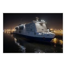 Póster Balsa P&O Pride of Hull à Noite