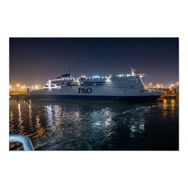Póster Balsa P&O Pride of Hull à Noite (Frente)