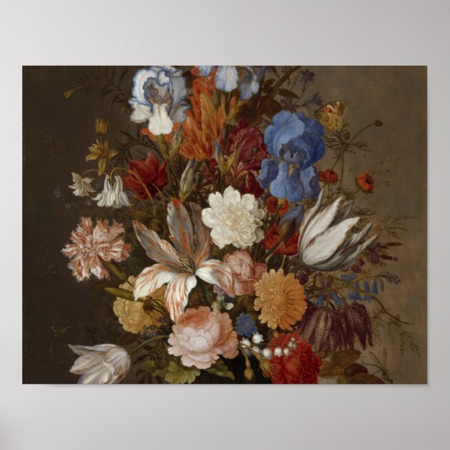 Poster Balthasar Van Der Ast - Vida Estática Com Flores. (Frente)