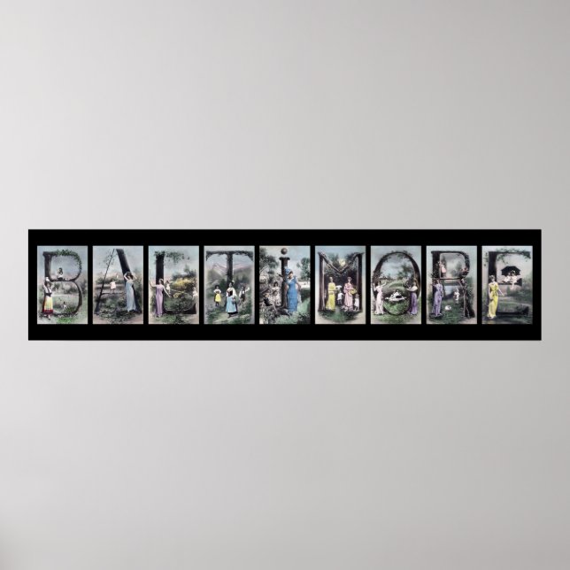 Póster BalTIMORE - Alphabet - Letra name Art (Frente)