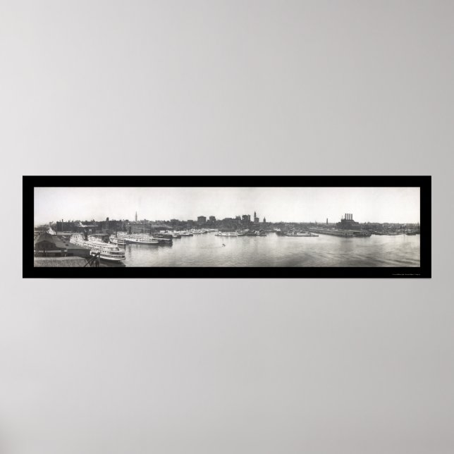 Póster Baltimore Harbor, MD Photo 1912 (Frente)