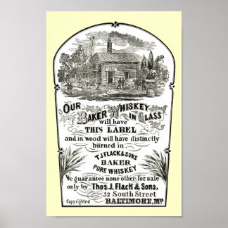 Poster Baltimore Whiskey Vintage 1867