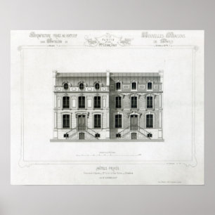 Póster Balzac das ruas dos hotéis Prives, 10 & 12, Paris