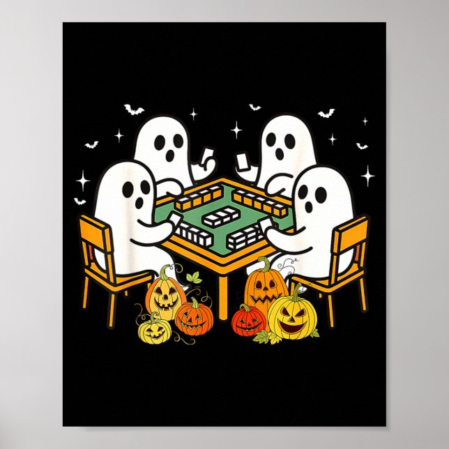 Poster Bam Boo Halloween Ghost Mahjong Funny Costume Game (Frente)