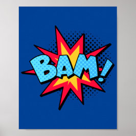Poster Bam! Burst Dinâmico de Quadrinhos de Arte Pop