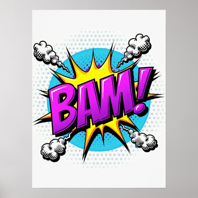 Poster BAM! Explosão de pop - Arte de Estilo em Quadrinho (Frente)