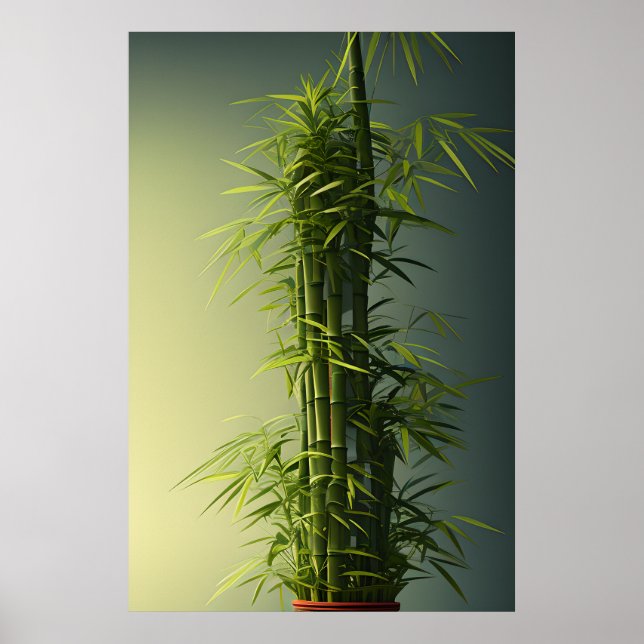 Poster Bamboo Natural de Sorte Potente (Frente)