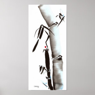 Poster Bambu da meia-noite azul