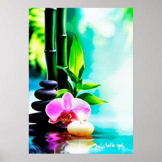 Poster Bambu e orquídea