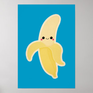 Póster Banana bonito de Kawaii