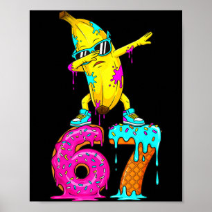 Poster Banana Dabbing 67 Sorvete Gotejamento Divertido Se