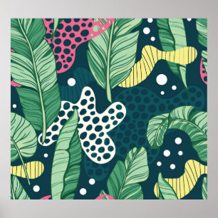 Poster Banana deixa abstrato, cores da moda