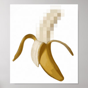 Póster Banana descascada censurada suja