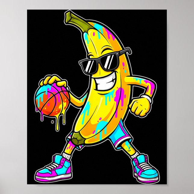 Poster Banana Funny Basketball Drip Kids Youth Boys Girls (Frente)