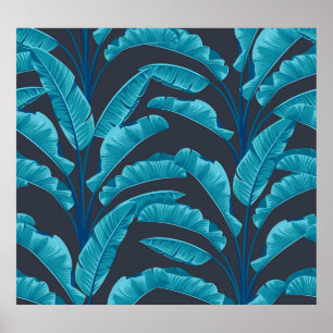 Poster Banana Leaves: Padrão Tropical Vintage.