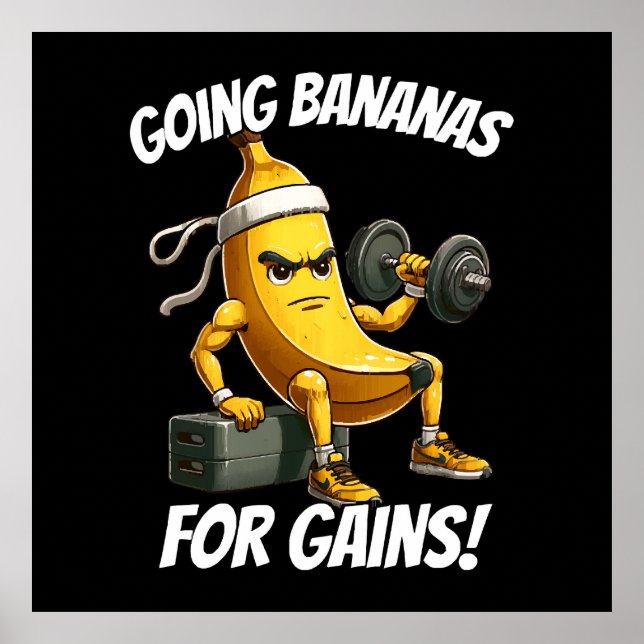 Poster banana se exercitando (Frente)