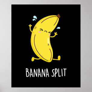 Poster Banana Split Funny Dançando Banana Pun (BG Escuro)