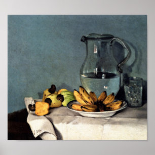 Póster Bananas da vida de Francisco Oller ainda, jarro