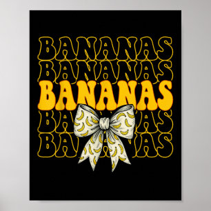 Poster Bananas Retrô Laço Coquete Banana Para Homens Cria