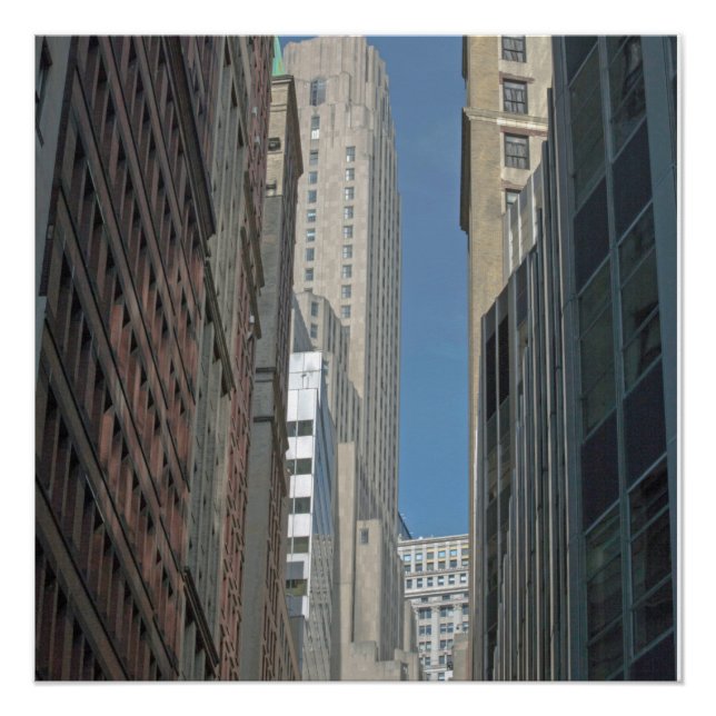 Póster Banco do prédio de Nova York Manhattan (Frente)