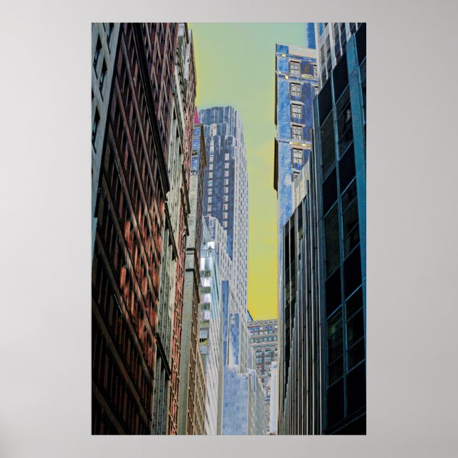 Poster Banco do prédio de Nova York Manhattan Nova York (Frente)