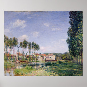 Póster Bancos de Alfred Sisley   do Loing em Moret