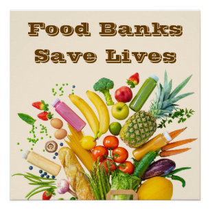Póster Bancos de comida salvam vidas