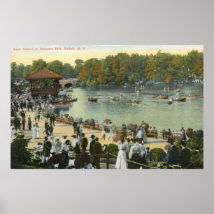 Poster Banda Concert, Delaware Park, Buffalo 1911 Vintage