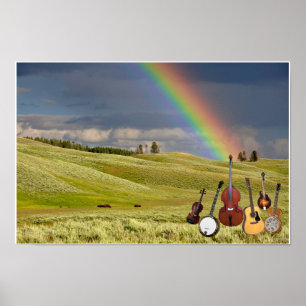 POSTER BANDA DE BLUEGRASS DE 5 PARTES