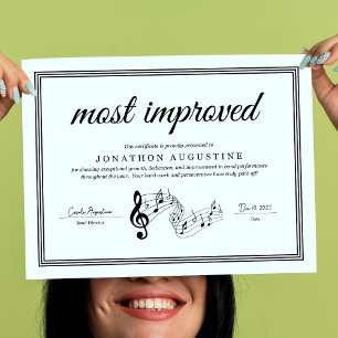 Poster Banda de Concertos, Banda Marcial, Certificado de 