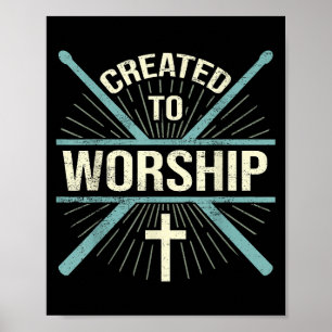 Poster Banda De Culto Cristã Criada Ao Baterista De Culto