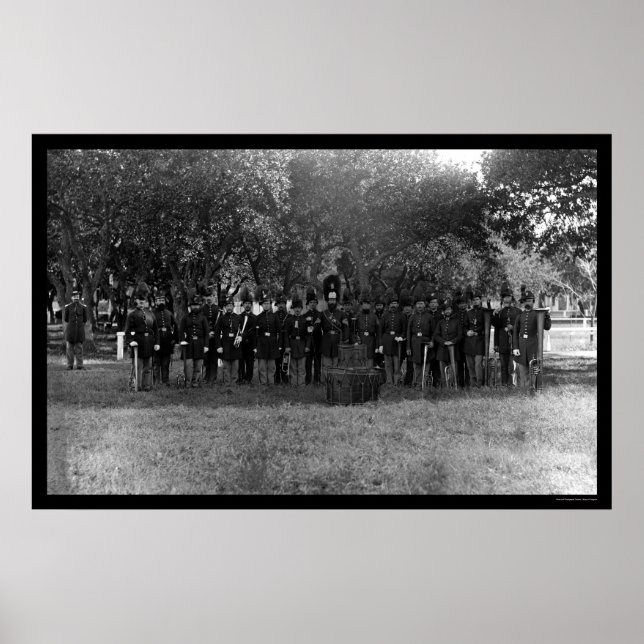 Póster Banda de Posto militar em Fort Monroe, VA 1864 (Frente)