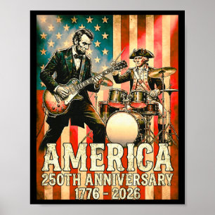 Poster Banda de Rock Patriótica do 250º Aniversário da Am