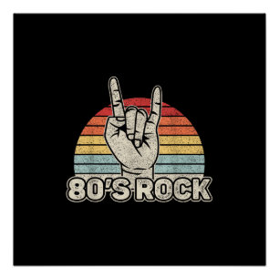 Póster Banda de Rock Retro Vintage dos Anos 80