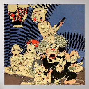 Poster “Banda de Ukulele” Capa de 1927 por J Carlos