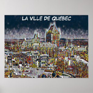 POSTER BANDA DESENHADA ESTILO VILLE DE QUÉBEC