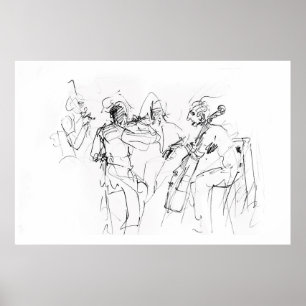 Poster Banda Elegante do Jazz - Premium