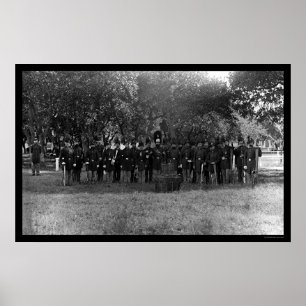 Póster Banda em Fort Monroe, VA 1864 do cargo militar