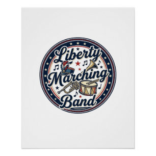 Póster Banda Marcial Liberdade Patriótica Marcha Patrióti