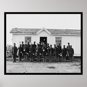 Poster Banda militar 1865 do afro-americano