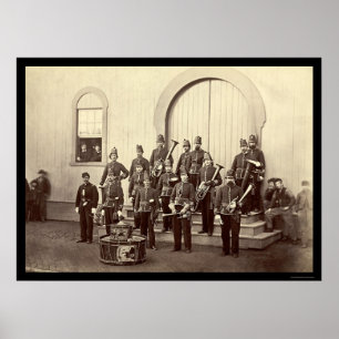 Poster Banda militar em Washington, C.C. 1865 do veterano