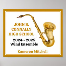 Banda Personalizada do Jogador Saxofone Dourado