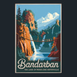 Poster Bandarban Bangladesh Viagem Art Vintage<br><div class="desc">Design de viagem de vetor retro bandarban. Bandarban,  um bairro de colinas de tirar o fôlego em Bangladesh,  é conhecido por suas extenuantes paisagens verdes,  colinas rolantes e cachoeiras serenas.</div>