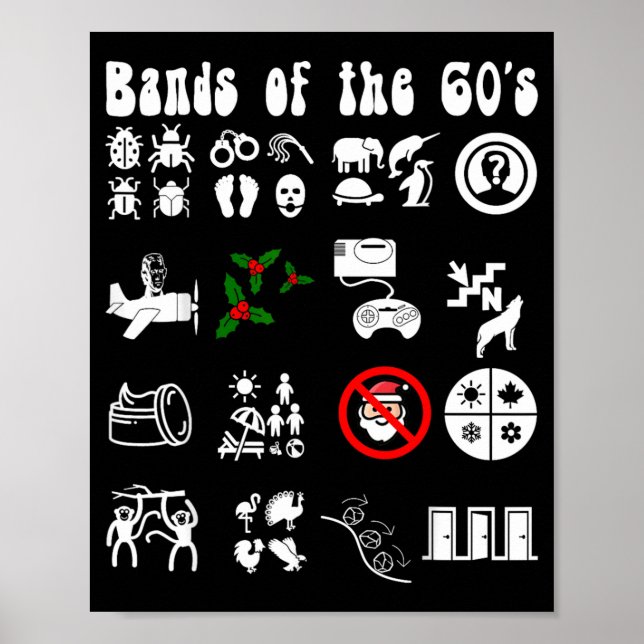 Poster Bandas de Pop Rock Icônicas, Engraçadas e Nerds do (Frente)