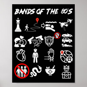 Poster Bandas de Pop Rock Icônicas, Nerdy e Divertidas do