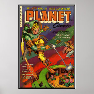 Póster Bandas desenhadas do vintage -