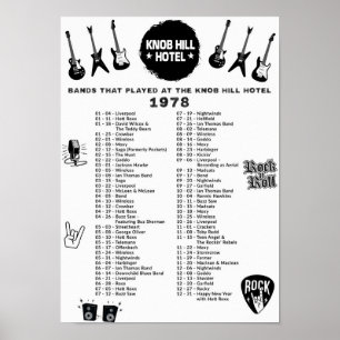 Poster Bandas Que Jogaram No Hotel Knob Hill 1978