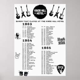 Poster Bandas Que Tocaram O Hotel Knob Hill 1983-84-85