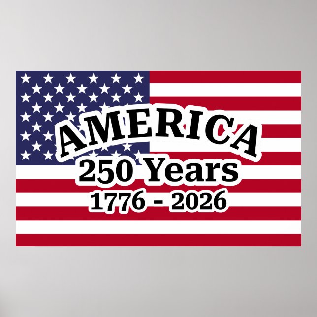 Poster Bandeira 250 Anos da América (Frente)