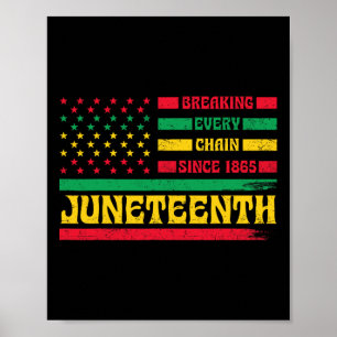 Poster Bandeira Afro-Americana Décima Junta Quebrando Cad